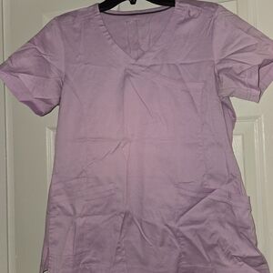 Lavender V-Neck Scrub Top